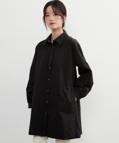 ❗お値下げしました❗カットワーク刺しゅう ジャージーチュニックシャツ セール】後タック長袖チュニックシャツジャケット（シャツ