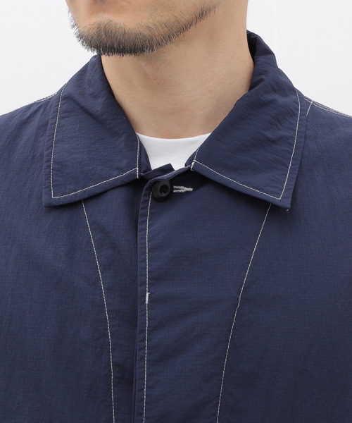 Product Twelve(プロダクトトゥエルブ)の「Product Twelve(プロダクトトゥエルブ) Cropped Utility Shirt 24AW-PSH04(シャツ/ブラウス・メンズ・ネイビー/ブラック・3/2)」の7枚目の写真