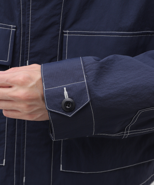 Product Twelve(プロダクトトゥエルブ)の「Product Twelve(プロダクトトゥエルブ) Cropped Utility Shirt 24AW-PSH04(シャツ/ブラウス・メンズ・ネイビー/ブラック・3/2)」の10枚目の写真