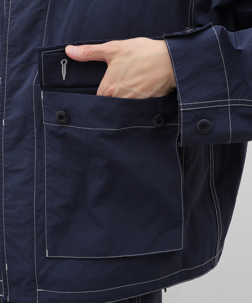 Product Twelve(プロダクトトゥエルブ)の「Product Twelve(プロダクトトゥエルブ) Cropped Utility Shirt 24AW-PSH04(シャツ/ブラウス・メンズ・ネイビー/ブラック・3/2)」の12枚目の写真