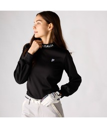 FILA GOLF/フィラゴルフ ゴルフウェア ブランド ロゴ 紫外線カット 裏ベロア モックネック 長袖シャツ