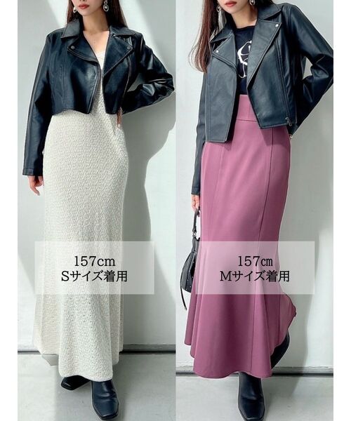 RESEXXY（リゼクシー）の「フェイクレザーライダースジャケット（ライダースジャケット・レディース・ブラック/アイボリー・SMALL/MEDIUM）」の4枚目の写真