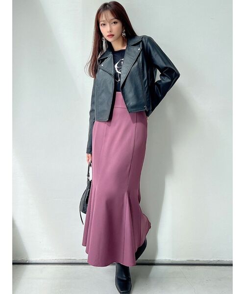 RESEXXY（リゼクシー）の「フェイクレザーライダースジャケット（ライダースジャケット・レディース・ブラック/アイボリー・SMALL/MEDIUM）」の15枚目の写真