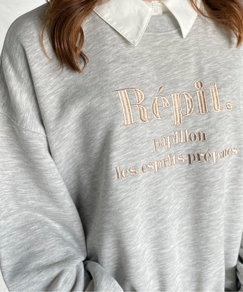 one way(ワンウェイ)の「襟付きラメ刺繍トレーナー(スウェット・レディース・グレー/ライトベージュ/ホワイト/ダークブルー・FREE)」の17枚目の写真