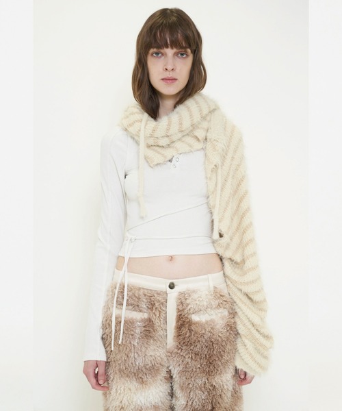 VIAVANDA（ヴィアヴァンダ）の「2WAY HOODED MUFFLER KNIT（ニット