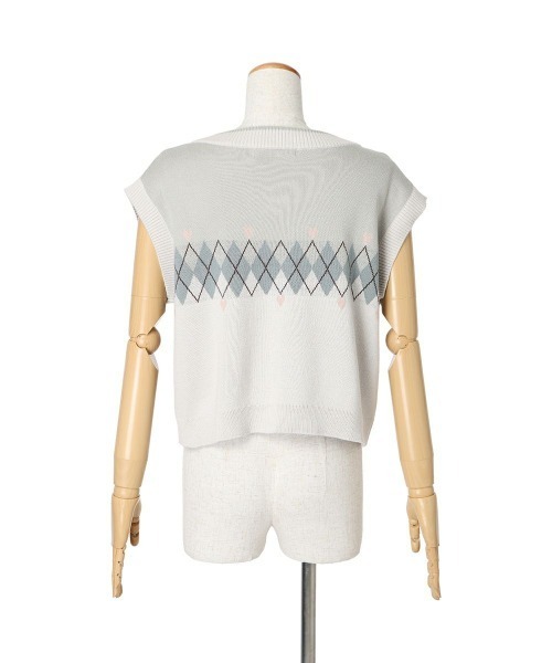 F i.n.t（フィント）の「アーガイル柄ハートニットベスト/fint（ベスト・レディース・レッド/ミント・FREE）」の19枚目の写真