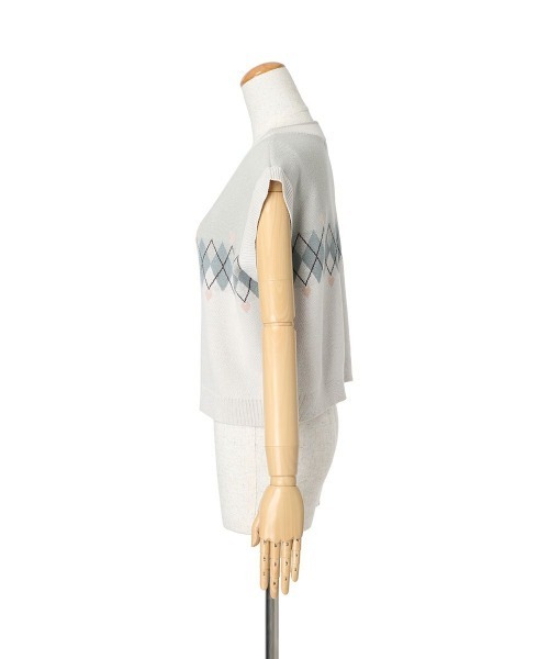 F i.n.t（フィント）の「アーガイル柄ハートニットベスト/fint（ベスト・レディース・レッド/ミント・FREE）」の20枚目の写真