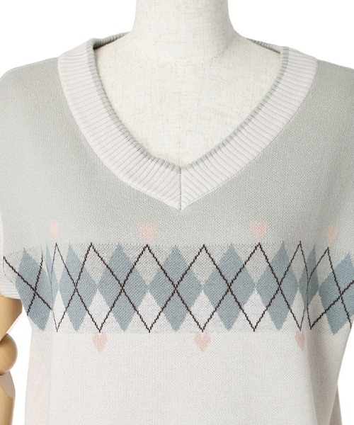 F i.n.t（フィント）の「アーガイル柄ハートニットベスト/fint（ベスト・レディース・レッド/ミント・FREE）」の21枚目の写真
