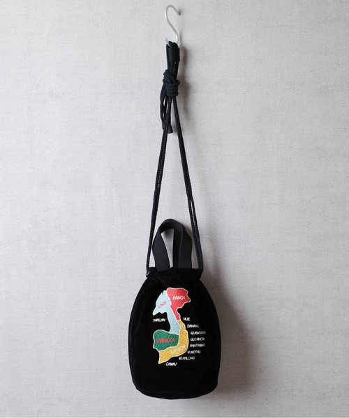 【HS1】【HOUSTON】VELVETEEN EFFECT BAG 刺繍別珍 エフェクトバッグ「MAP」「TIGER」（トートバッグ）｜HOUSTON（ヒューストン）
