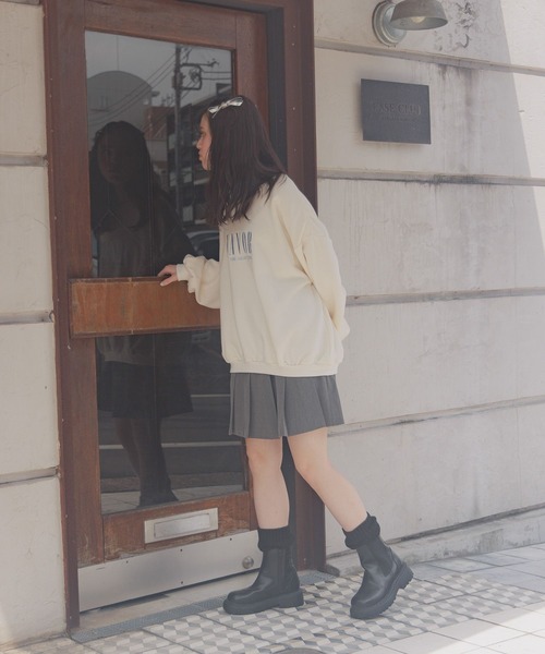 GLOBAL WORK（グローバルワーク）の「やわらかグラフィックスウェット/AND YUA ANY/135846（スウェット・キッズ・ブラック/アイボリー/グレイッシュベージュ/チャコール/ライトベージュ・150cm/160cm）」の18枚目の写真