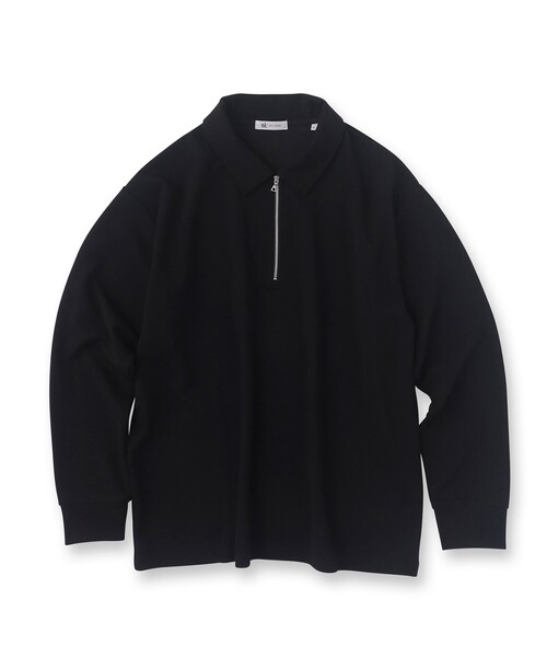 tk.TAKEO KIKUCHI（ティーケータケオキクチ）の「◆ジョーゼットハーフジップポロ（Tシャツ/カットソー・メンズ・ライトグレー/ブラック・03/02/01）」の3枚目の写真