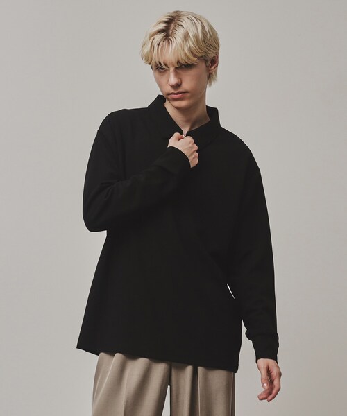 tk.TAKEO KIKUCHI（ティーケータケオキクチ）の「◆ジョーゼットハーフジップポロ（Tシャツ/カットソー・メンズ・ライトグレー/ブラック・03/02/01）」の14枚目の写真