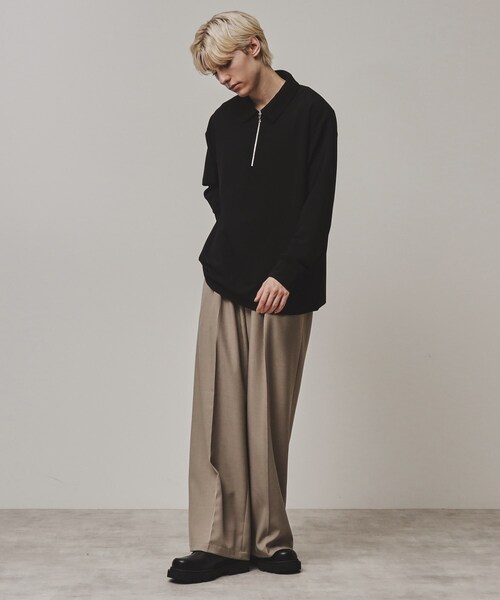 tk.TAKEO KIKUCHI（ティーケータケオキクチ）の「◆ジョーゼットハーフジップポロ（Tシャツ/カットソー・メンズ・ライトグレー/ブラック・03/02/01）」の16枚目の写真