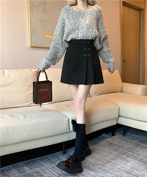 Jasmine Grandiflorum(ジャスミングランディフローラム)の「【Jasmine】ハイウエストプリーツミニスカート(スカート・レディース・ブラック/チョコ・SMALL/MEDIUM)」の5枚目の写真