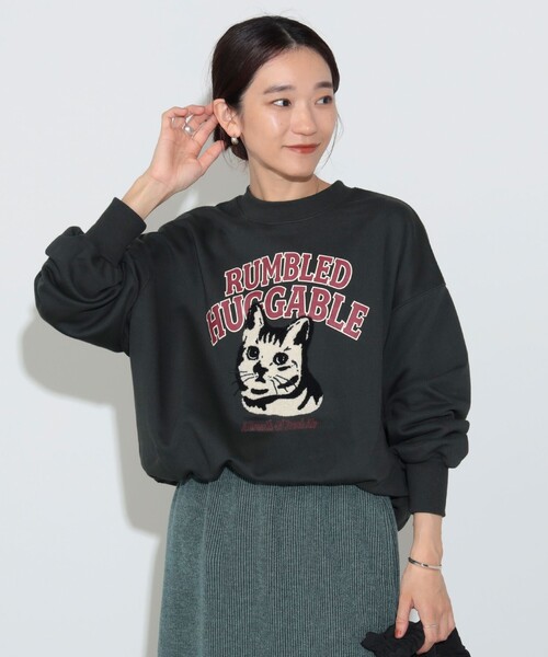 BEAMS HEART｜キャット刺繍 クルーネック スウェット 24AW