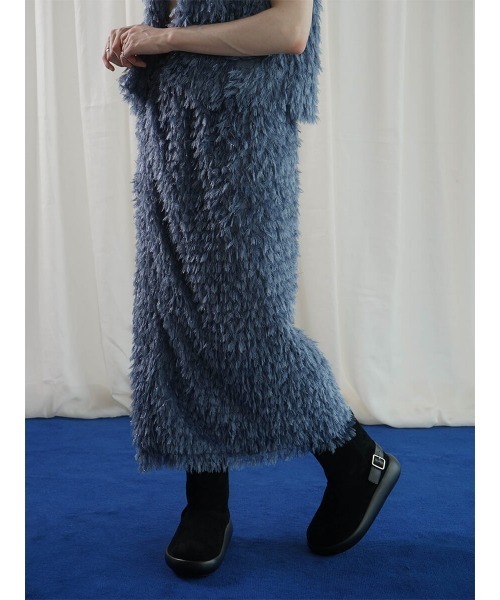 :ETHROF(イーサオブ)の「GLITTER FEATHER SKIRT(スカート・レディース・ブラック/グレー/ブルー・MEDIUM)」の3枚目の写真