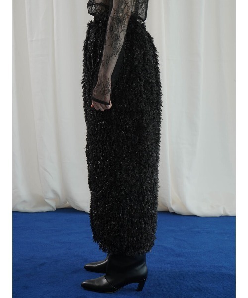 :ETHROF(イーサオブ)の「GLITTER FEATHER SKIRT(スカート・レディース・ブラック/グレー/ブルー・MEDIUM)」の8枚目の写真