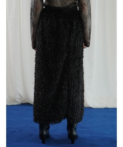 :ETHROF(イーサオブ)の「GLITTER FEATHER SKIRT(スカート・レディース・ブラック/グレー/ブルー・MEDIUM)」の9枚目の写真