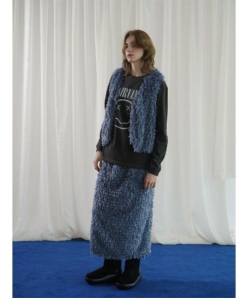 :ETHROF(イーサオブ)の「GLITTER FEATHER SKIRT(スカート・レディース・ブラック/グレー/ブルー・MEDIUM)」の11枚目の写真