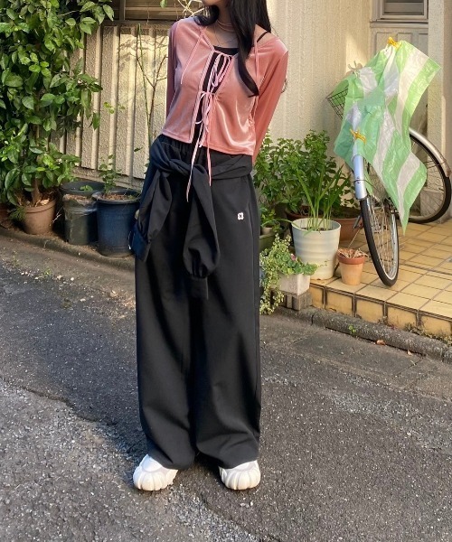 nemne store（ネンネストア）の「【Seoup】ジャンプスーツ風リボンパンツ（その他パンツ・レディース・ブラック/杢グレー・SMALL/MEDIUM）」の20枚目の写真