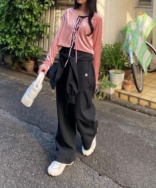 リボン付き黒パンツ タックリボンデザインロングパンツ – Darich (ダーリッチ)