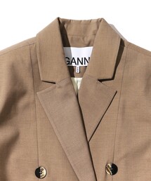 GANNI ブラウン テーラードジャケット GANNI ブラウン テーラードジャケット