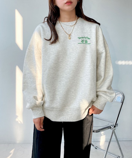 AS KNOW AS plus(アズノゥアズプラス)の「◇おやつフォトビッグサイズスウェットプルオーバー(スウェット・レディース・キナリ/スミクロ/オートミール/サックスブルー/ホワイト系/ブラック系/アイボリー系/ネイビー系/ホワイト系1/ブラック系1/アイボリー系1・FREE)」の8枚目の写真