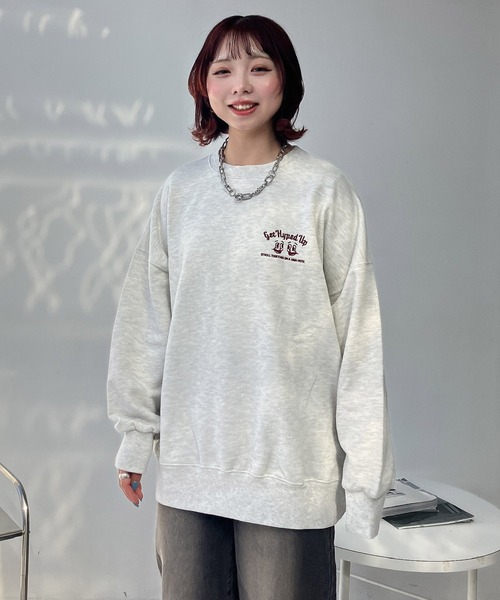 AS KNOW AS plus(アズノゥアズプラス)の「◇おやつフォトビッグサイズスウェットプルオーバー(スウェット・レディース・キナリ/スミクロ/オートミール/サックスブルー/ホワイト系/ブラック系/アイボリー系/ネイビー系/ホワイト系1/ブラック系1/アイボリー系1・FREE)」の9枚目の写真