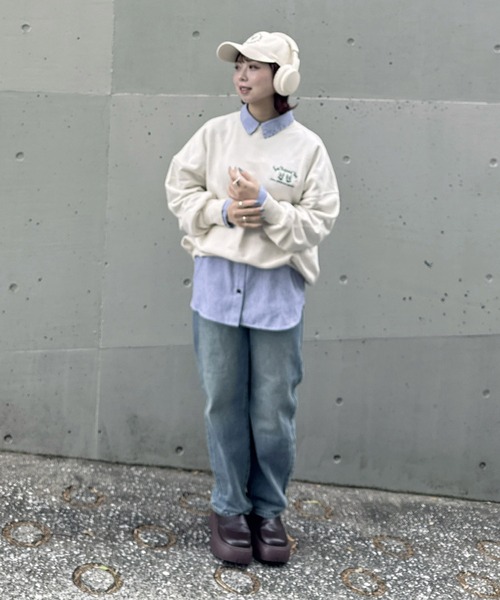 AS KNOW AS plus(アズノゥアズプラス)の「◇おやつフォトビッグサイズスウェットプルオーバー(スウェット・レディース・キナリ/スミクロ/オートミール/サックスブルー/ホワイト系/ブラック系/アイボリー系/ネイビー系/ホワイト系1/ブラック系1/アイボリー系1・FREE)」の17枚目の写真