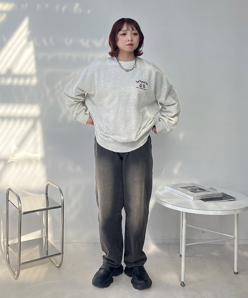 AS KNOW AS plus(アズノゥアズプラス)の「◇おやつフォトビッグサイズスウェットプルオーバー(スウェット・レディース・キナリ/スミクロ/オートミール/サックスブルー/ホワイト系/ブラック系/アイボリー系/ネイビー系/ホワイト系1/ブラック系1/アイボリー系1・FREE)」の20枚目の写真