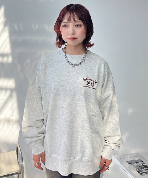 AS KNOW AS plus(アズノゥアズプラス)の「◇おやつフォトビッグサイズスウェットプルオーバー(スウェット・レディース・キナリ/スミクロ/オートミール/サックスブルー/ホワイト系/ブラック系/アイボリー系/ネイビー系/ホワイト系1/ブラック系1/アイボリー系1・FREE)」の18枚目の写真