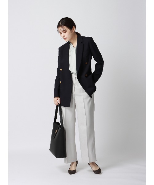 SUIT SQUARE（スーツスクエア）の「アスコットタイブラウス 8分袖 ハンドウォッシュ ヴィンテージサテン 無地（シャツ/ブラウス・レディース・アイボリー/ラベンダー/ブルー/ブラウン/ベージュ・38(9号)/40(11号)）」の22枚目の写真