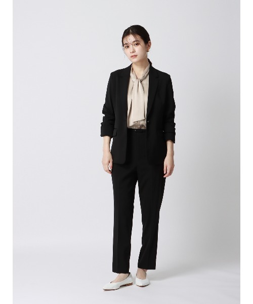 SUIT SQUARE（スーツスクエア）の「アスコットタイブラウス 8分袖 ハンドウォッシュ ヴィンテージサテン 無地（シャツ/ブラウス・レディース・アイボリー/ラベンダー/ブルー/ブラウン/ベージュ・38(9号)/40(11号)）」の11枚目の写真