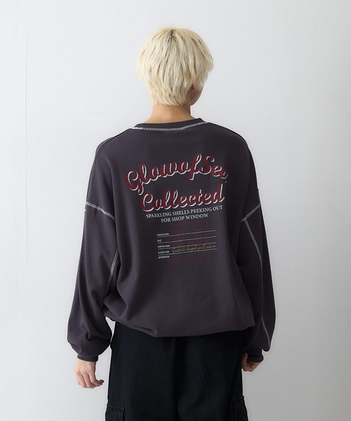 UNDERWRAPS(アンダーラップス)の「【UNDERWRAPS/アンダーラップス】配色ステッチ 裏毛スウェットトレーナー(スウェット・レディース・ボルドー/スミクロ/アイボリー・MEDIUM/LARGE)」の11枚目の写真