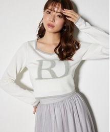 ビッグRロゴロングスリーブニットトップス