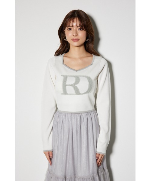 rienda（リエンダ）の「ビッグRロゴロングスリーブニットトップス（ニット/セーター・レディース・ブラック/カーキ/グレー系その他/ホワイト・FREE）」の15枚目の写真