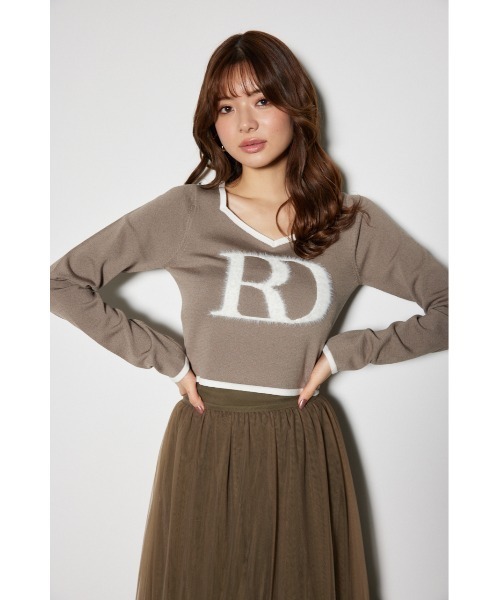 rienda（リエンダ）の「ビッグRロゴロングスリーブニットトップス（ニット/セーター・レディース・ブラック/カーキ/グレー系その他/ホワイト・FREE）」の17枚目の写真