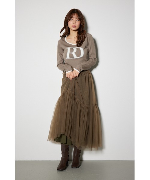 rienda（リエンダ）の「ビッグRロゴロングスリーブニットトップス（ニット/セーター・レディース・ブラック/カーキ/グレー系その他/ホワイト・FREE）」の19枚目の写真