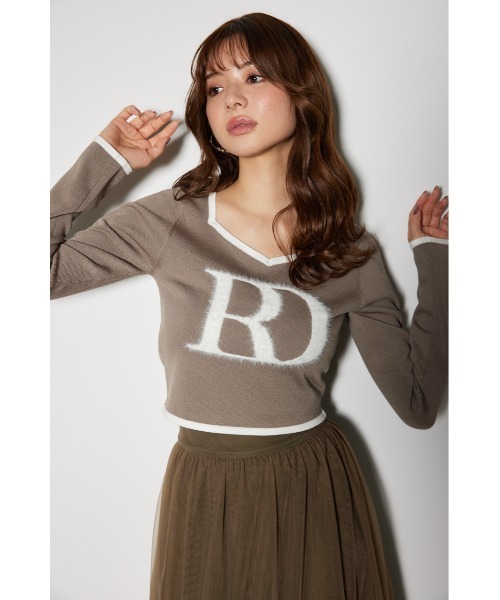 rienda（リエンダ）の「ビッグRロゴロングスリーブニットトップス（ニット/セーター・レディース・ブラック/カーキ/グレー系その他/ホワイト・FREE）」の20枚目の写真
