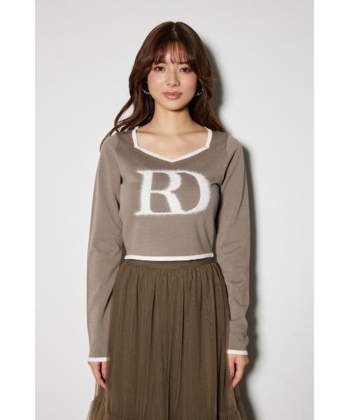 rienda（リエンダ）の「ビッグRロゴロングスリーブニットトップス（ニット/セーター・レディース・ブラック/カーキ/グレー系その他/ホワイト・FREE）」の21枚目の写真