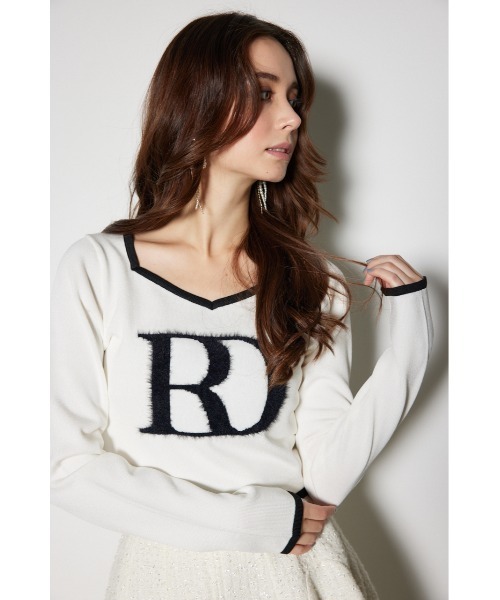 セール】ビッグRロゴロングスリーブニットトップス（ニット/セーター