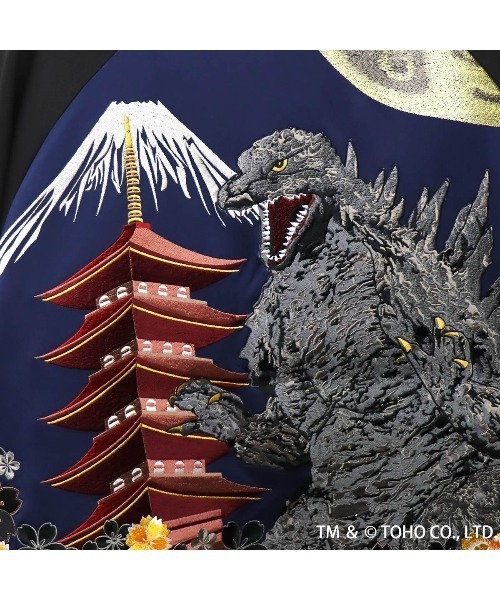 セール】ゴジラ×錦nishiki 月下ゴジラ総刺繍トラックジャージ(M2