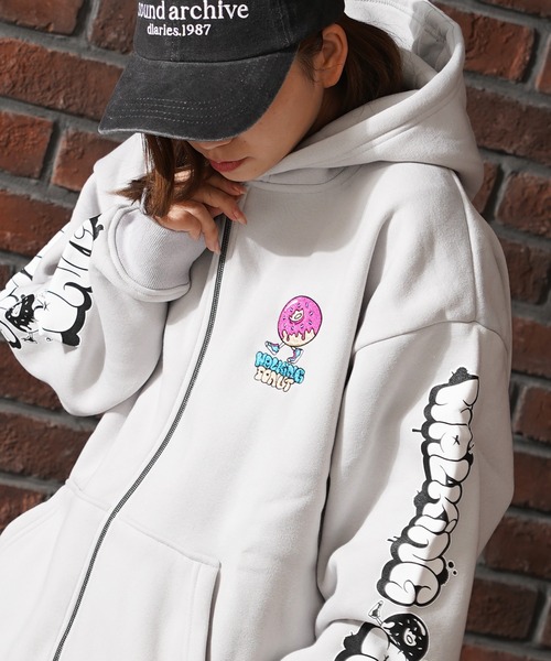 ドーナツモチーフ 裏起毛 ジップパーカー / Heavyweight Lined Zip