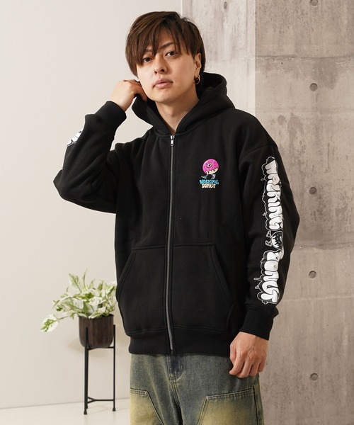 ドーナツモチーフ 裏起毛 ジップパーカー / Heavyweight Lined Zip