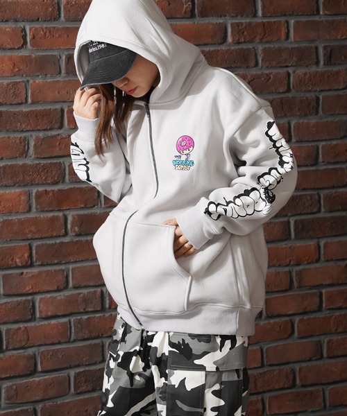 ドーナツモチーフ 裏起毛 ジップパーカー / Heavyweight Lined Zip