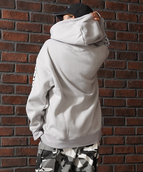 1111clothing(ワンフォークロージング)の「ドーナツモチーフ 裏起毛 ジップパーカー / Heavyweight Lined Zip Hoodie(パーカー・メンズ・インディゴブルー/ブラック/グレー系・M/L/LL)」の17枚目の写真