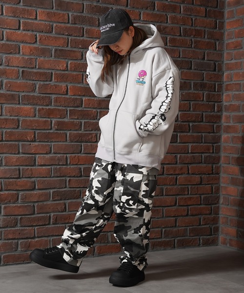 ドーナツモチーフ 裏起毛 ジップパーカー / Heavyweight Lined Zip