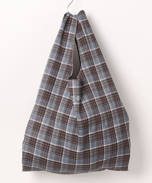 TODAY'S SPECIAL（トゥデイズスペシャル）の「【数量限定】【TODAY'S SPECIAL】チェックマルシェバッグ M/361327（エコバッグ/サブバッグ・レディース・ベージュ系その他/ブルー系その他・MEDIUM）」の3枚目の写真