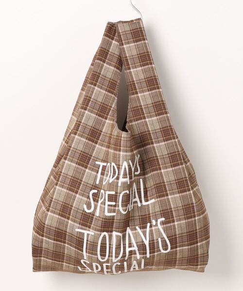 TODAY'S SPECIAL（トゥデイズスペシャル）の「【数量限定】【TODAY'S SPECIAL】チェックマルシェバッグ M/361327（エコバッグ/サブバッグ・レディース・ベージュ系その他/ブルー系その他・MEDIUM）」の12枚目の写真