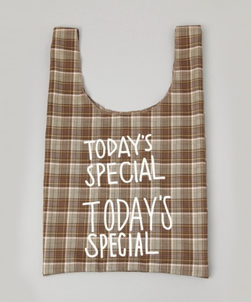 TODAY'S SPECIAL（トゥデイズスペシャル）の「【数量限定】【TODAY'S SPECIAL】チェックマルシェバッグ M/361327（エコバッグ/サブバッグ・レディース・ベージュ系その他/ブルー系その他・MEDIUM）」の13枚目の写真